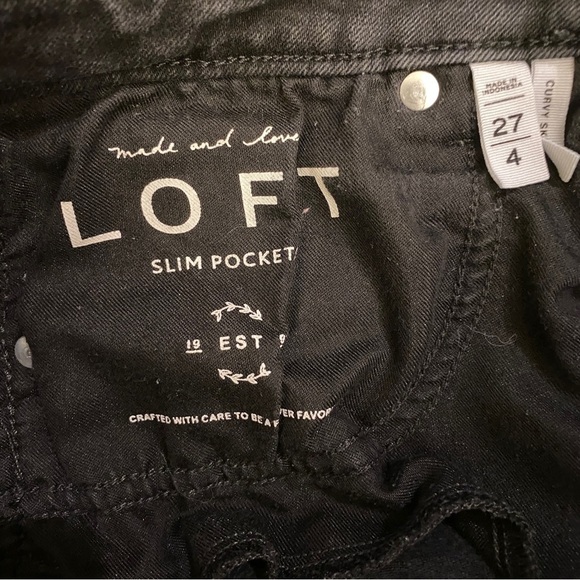 LOFT 4 (27) Curvy Skinny Jeans Washed Black Mid Rise Women’s Stretch - Picture 10 of 16